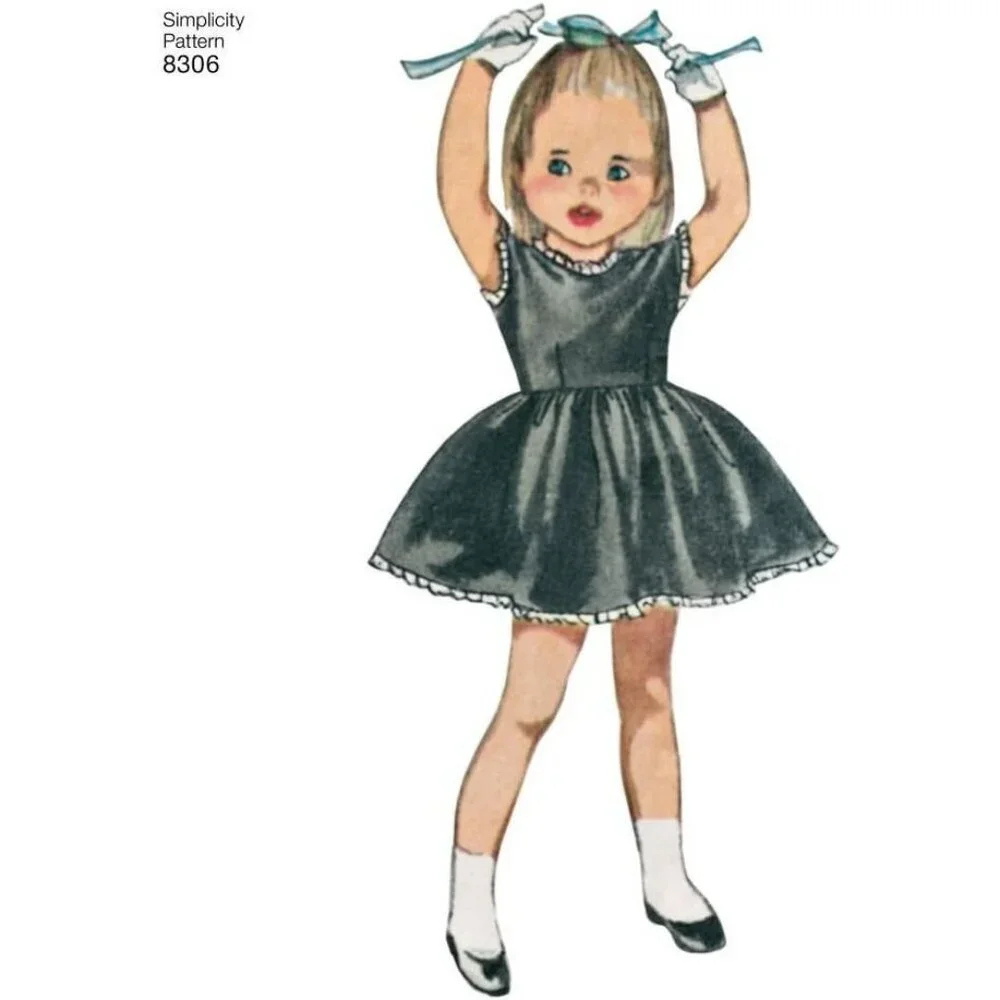 Simplicity Sewing Pattern 8306 Dress Lined‎ Jacket Girls Size 3-8 UNCUT
